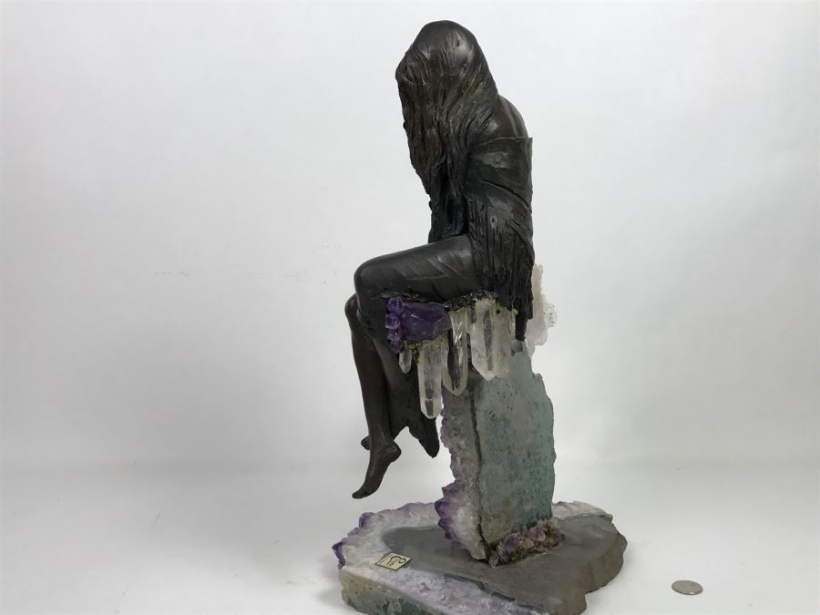 Ebano Bronze Sculpture Sunset With Amethyst From The Vidal Collection With Amethyst And Rock Crystals Estimate $1,100 [Photo 21]
