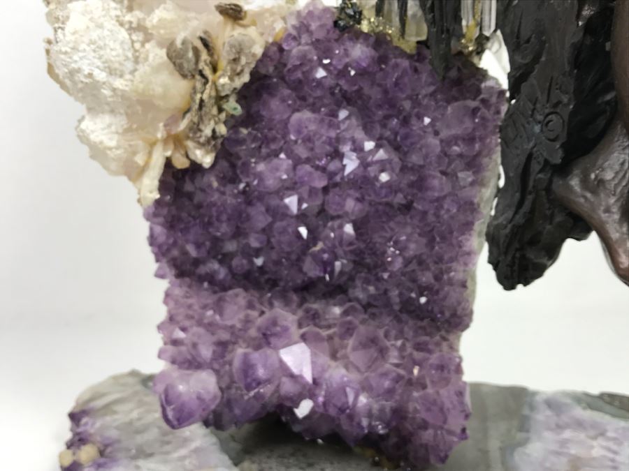 Ebano Bronze Sculpture Sunset With Amethyst From The Vidal Collection With Amethyst And Rock Crystals Estimate $1,100 [Photo 5]
