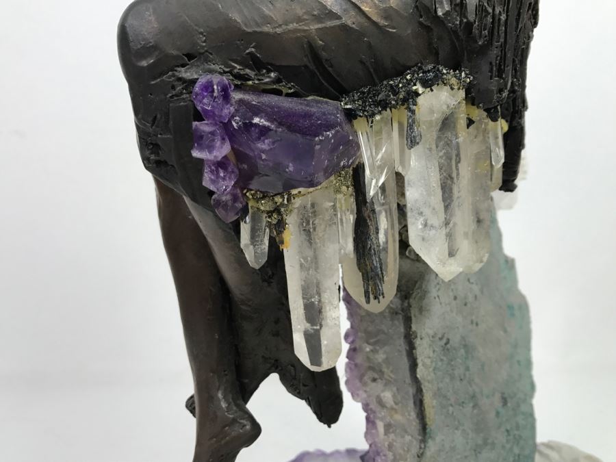 Ebano Bronze Sculpture Sunset With Amethyst From The Vidal Collection With Amethyst And Rock Crystals Estimate $1,100 [Photo 24]