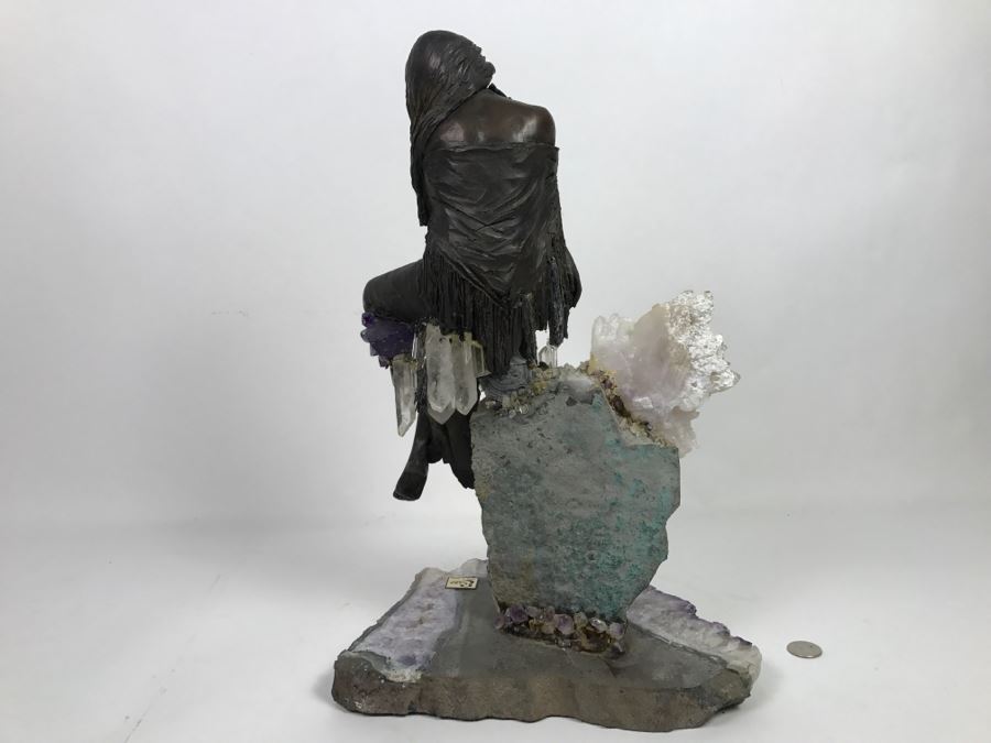 Ebano Bronze Sculpture Sunset With Amethyst From The Vidal Collection With Amethyst And Rock Crystals Estimate $1,100 [Photo 25]