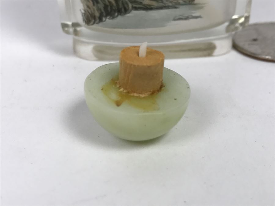 Vintage Signed Asian Snuff Bottle Reverse Painted Landscape Scenes [Photo 9]