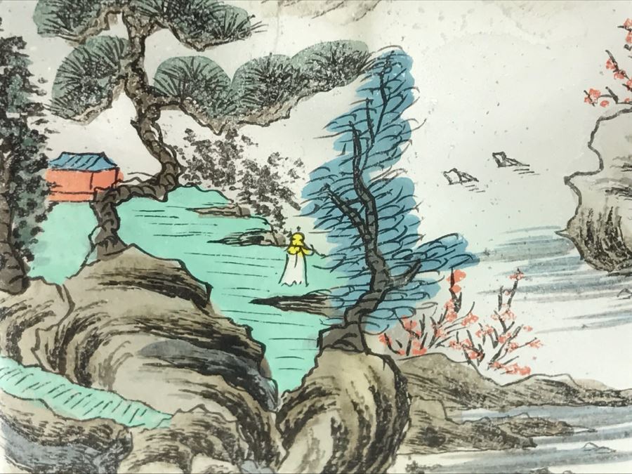 Vintage Signed Asian Snuff Bottle Reverse Painted Landscape Scenes [Photo 17]