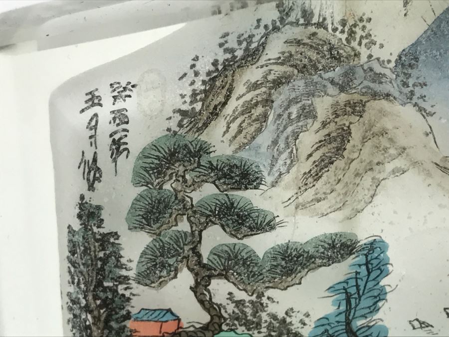 Vintage Signed Asian Snuff Bottle Reverse Painted Landscape Scenes [Photo 18]