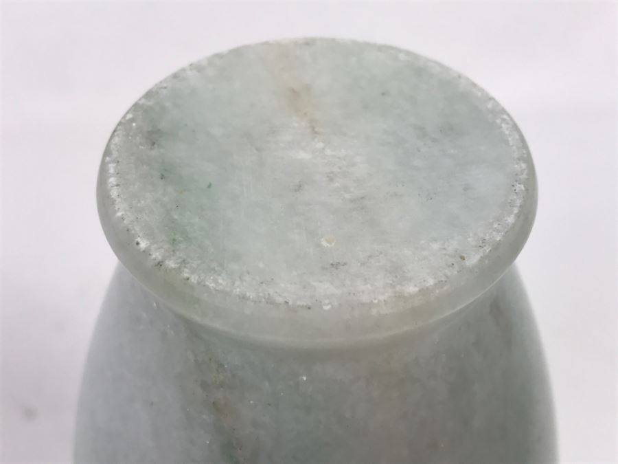 Turned White To Light Green Stone Vase [Photo 8]