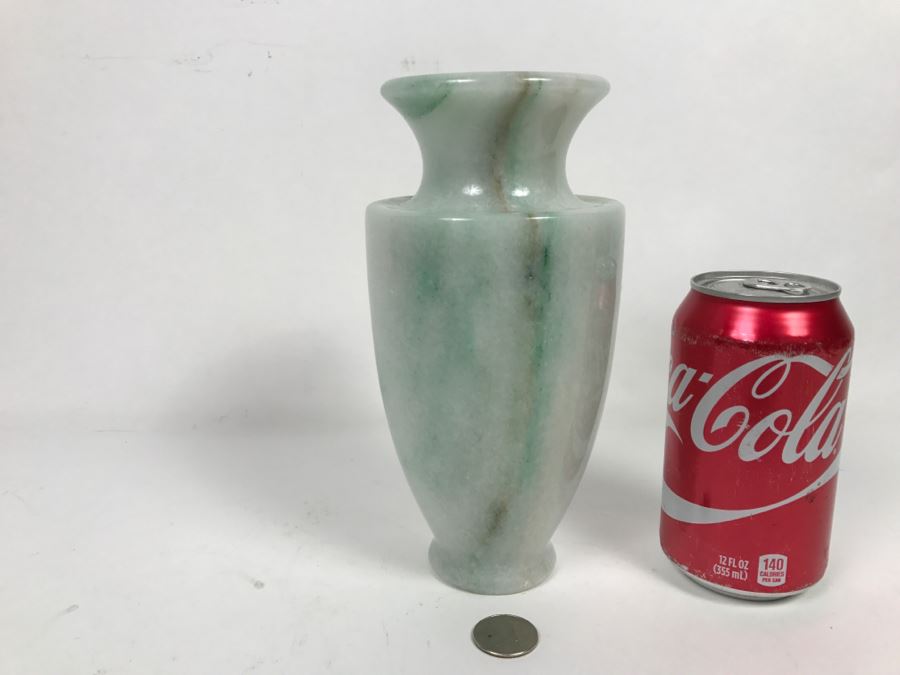 Turned White To Light Green Stone Vase [Photo 1]