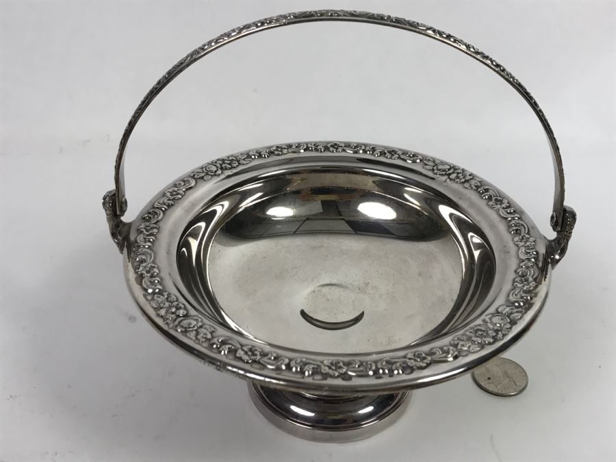 Footed Silverplate Bowl With Handle [Photo 3]