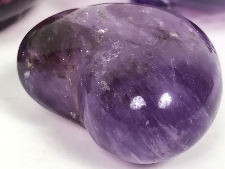 Polished Amethyst Agate Geode Stone, Amethyst Stone Heart And Stone Bowl [Photo 14]