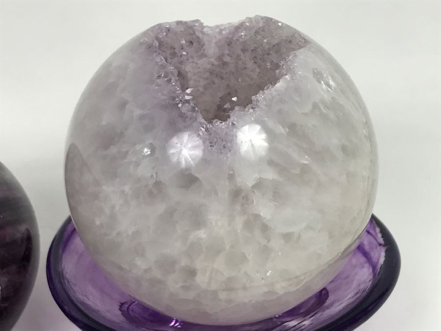Polished Amethyst Agate Geode Stone, Amethyst Stone Heart And Stone Bowl [Photo 10]