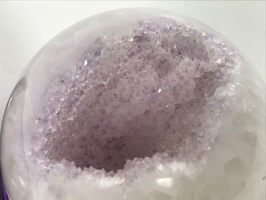 Polished Amethyst Agate Geode Stone, Amethyst Stone Heart And Stone Bowl [Photo 5]