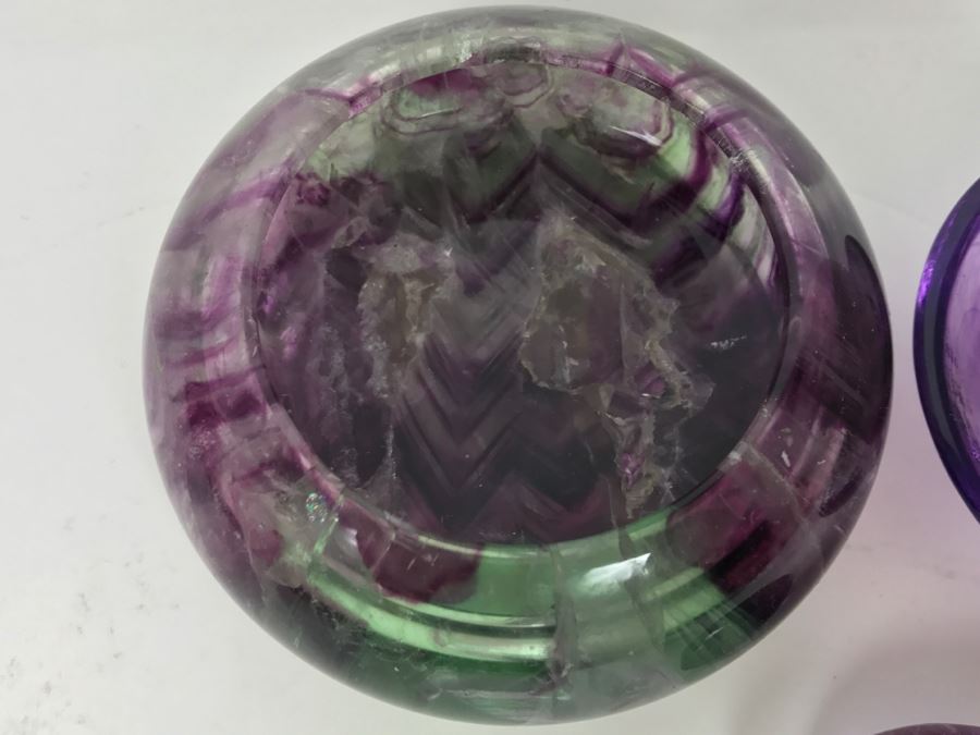 Polished Amethyst Agate Geode Stone, Amethyst Stone Heart And Stone Bowl [Photo 16]