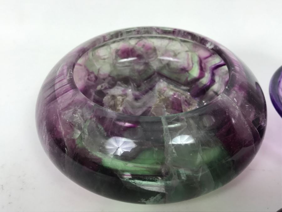Polished Amethyst Agate Geode Stone, Amethyst Stone Heart And Stone Bowl [Photo 15]