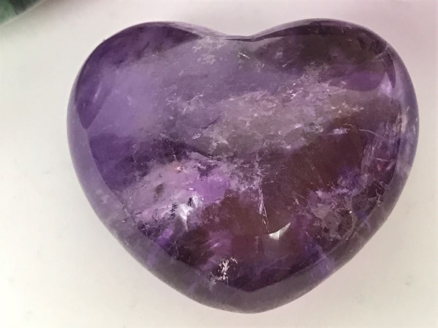 Polished Amethyst Agate Geode Stone, Amethyst Stone Heart And Stone Bowl [Photo 12]