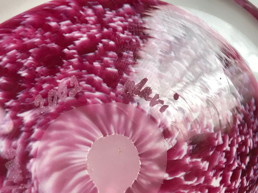 Signed Hot Island Glass Heart Paperweight, Victorian Style Hand Painted Decanter And Signed Laser Etched Crystal Cube Angel [Photo 10]