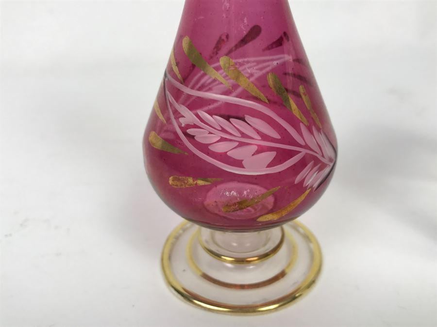 Signed Hot Island Glass Heart Paperweight, Victorian Style Hand Painted Decanter And Signed Laser Etched Crystal Cube Angel [Photo 12]