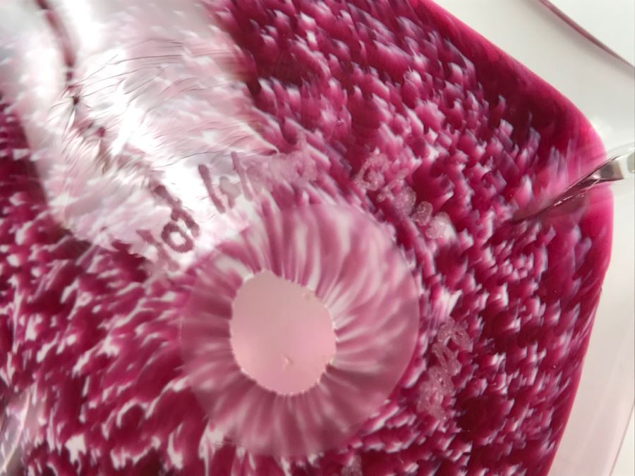 Signed Hot Island Glass Heart Paperweight, Victorian Style Hand Painted Decanter And Signed Laser Etched Crystal Cube Angel [Photo 9]