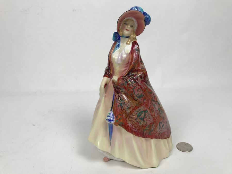 Vintage Royal Doulton Figurine Paisley Shawl HN 1987 [Photo 3]
