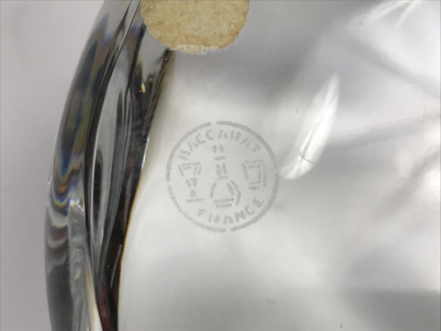 Vintage Baccarat Crystal France Curling Grooming Cat [Photo 2]