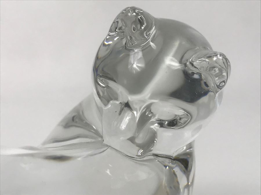 Vintage Baccarat Crystal France Curling Grooming Cat [Photo 8]