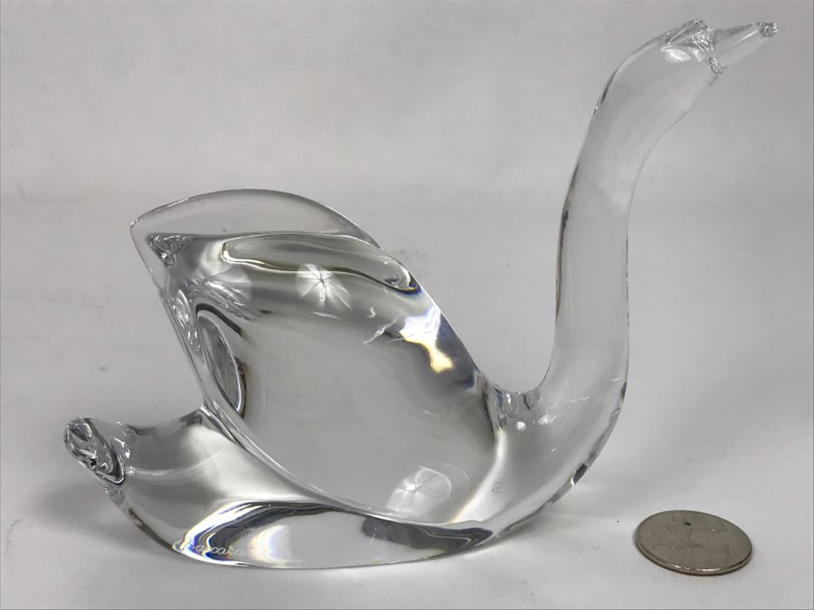Vintage Baccarat Crystal France Swan Signed And Stamped [Photo 4]