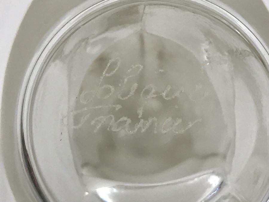 Vintage Signed Lalique France Frosted Crystal Bird Art Glass Dish Ring  [Photo 2]