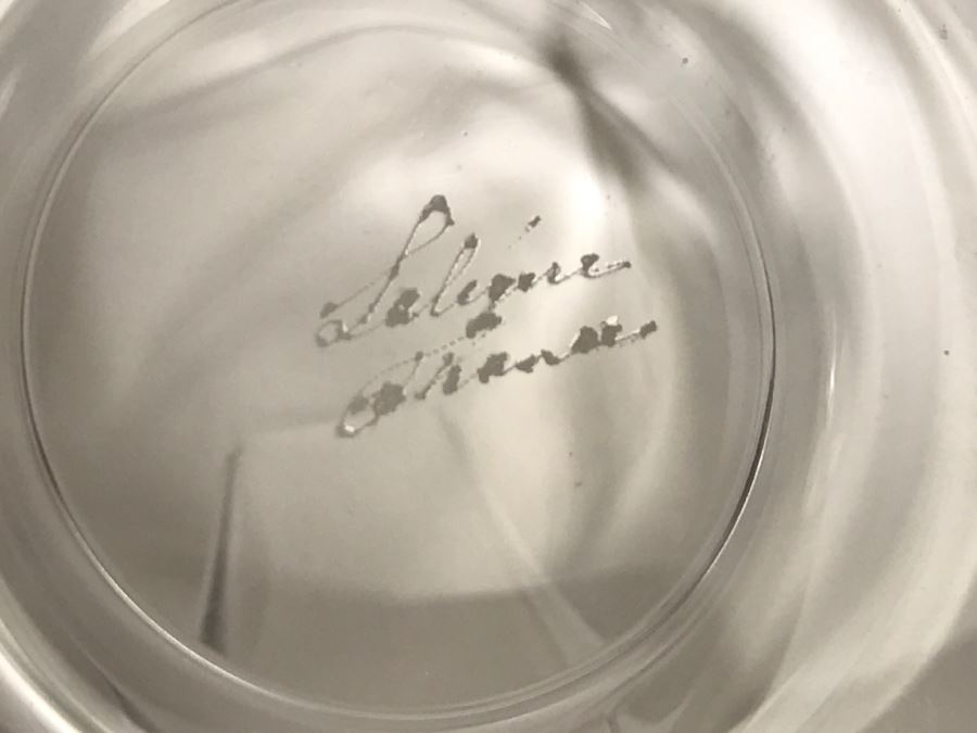 Signed Vintage Lalique France Frosted Crystal Swan Art Glass Dish Ring [Photo 2]