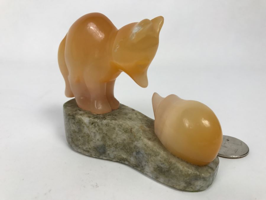 carved stone bear figurine