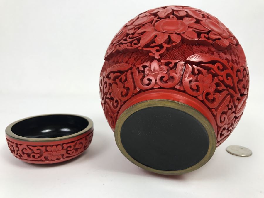 Vintage Red Cinnabar Ginger Jar [Photo 11]