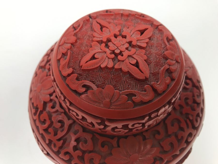 Vintage Red Cinnabar Ginger Jar [Photo 6]