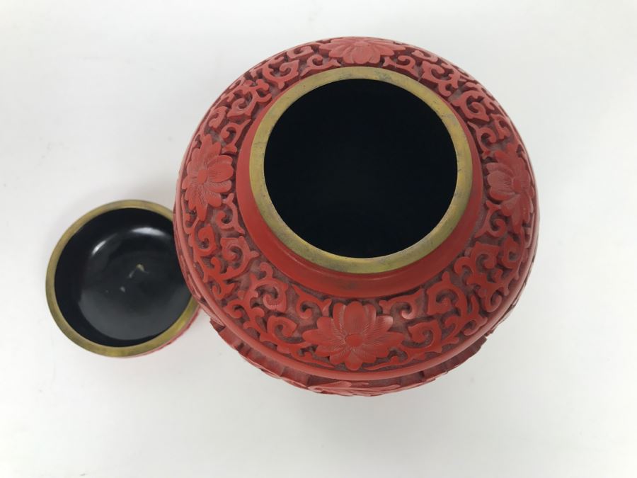 Vintage Red Cinnabar Ginger Jar [Photo 10]