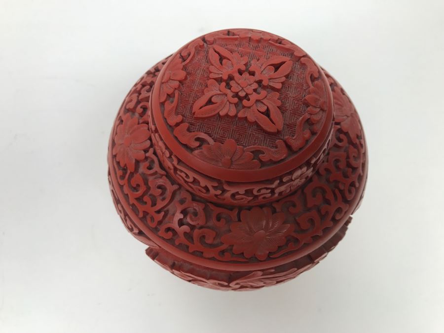 Vintage Red Cinnabar Ginger Jar [Photo 5]
