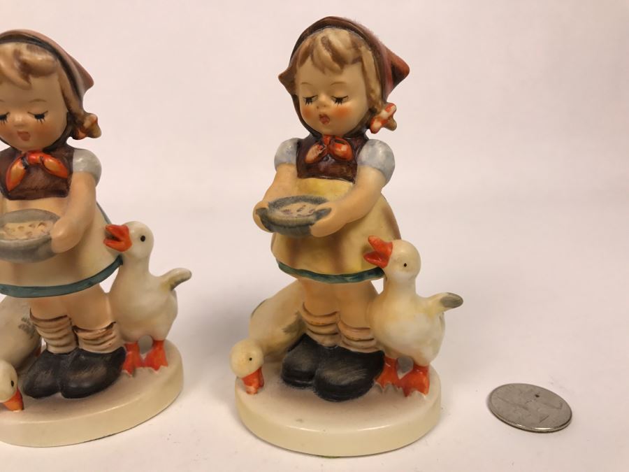 Pair Of Hummel Figurines Be Patient Girl With Geese 197/0 [Photo 5]