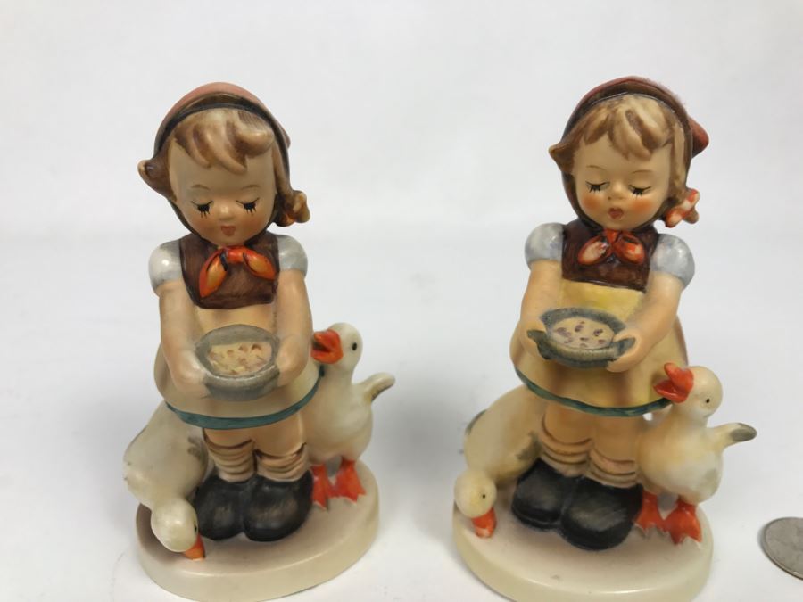 Pair Of Hummel Figurines Be Patient Girl With Geese 197/0 [Photo 4]
