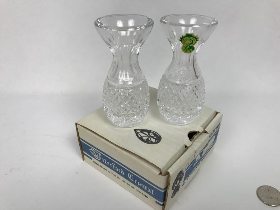 Pair Of Waterford Crystal Vases With Box [Photo 4]