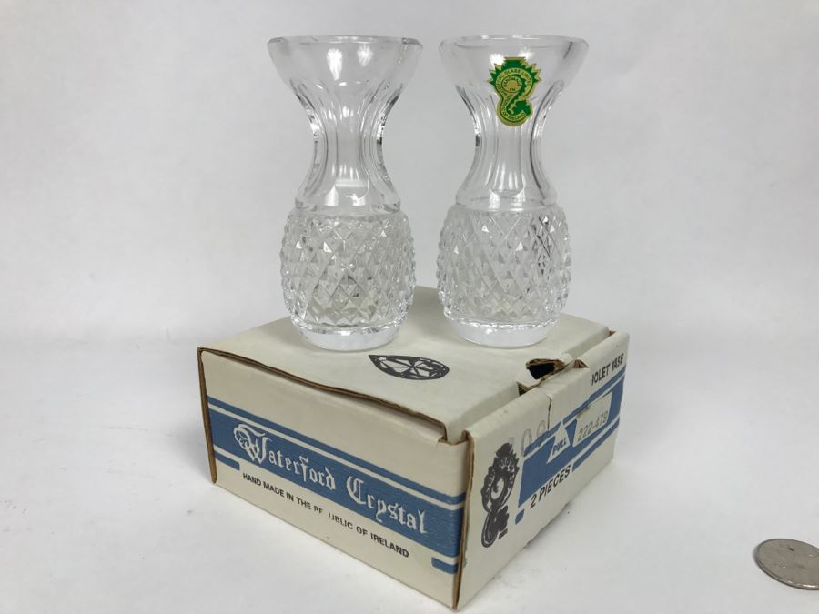 Pair Of Waterford Crystal Vases With Box [Photo 1]