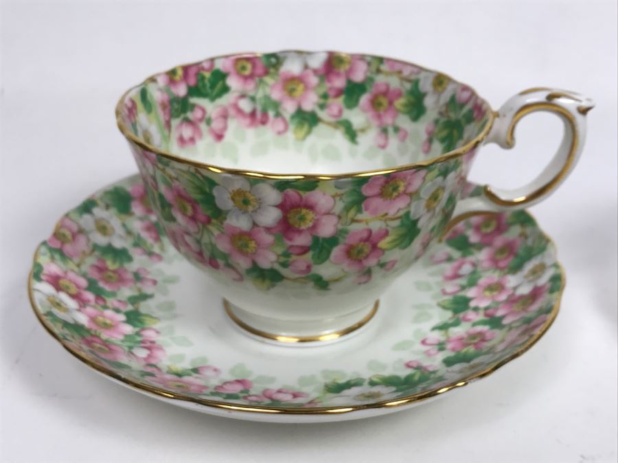 Set Of (5) Vintage China Cups And Saucers: Aragon, Shelley, Crown China And Chubu China Occupied Japan [Photo 14]