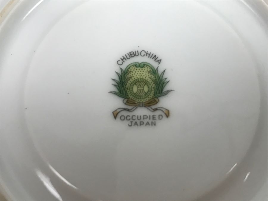 Set Of (5) Vintage China Cups And Saucers: Aragon, Shelley, Crown China And Chubu China Occupied Japan [Photo 19]