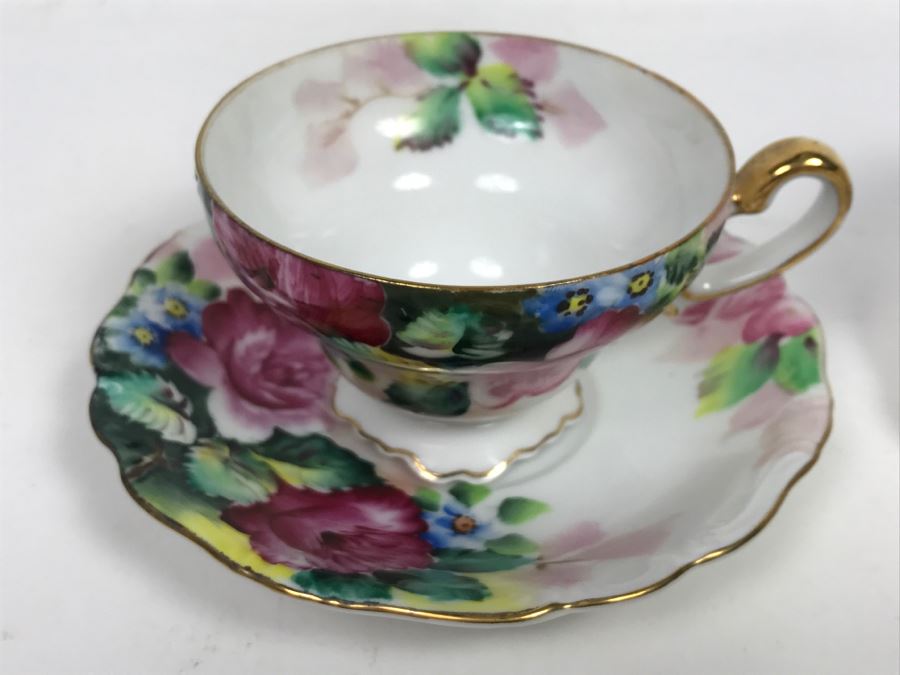 Set Of (5) Vintage China Cups And Saucers: Aragon, Shelley, Crown China And Chubu China Occupied Japan [Photo 18]