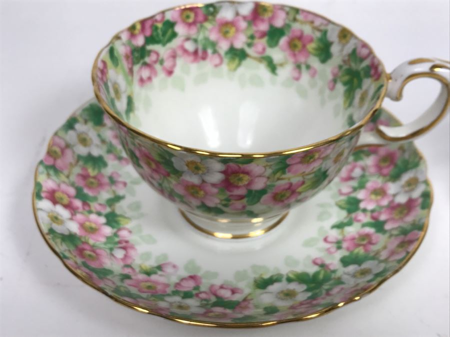 Set Of (5) Vintage China Cups And Saucers: Aragon, Shelley, Crown China And Chubu China Occupied Japan [Photo 15]