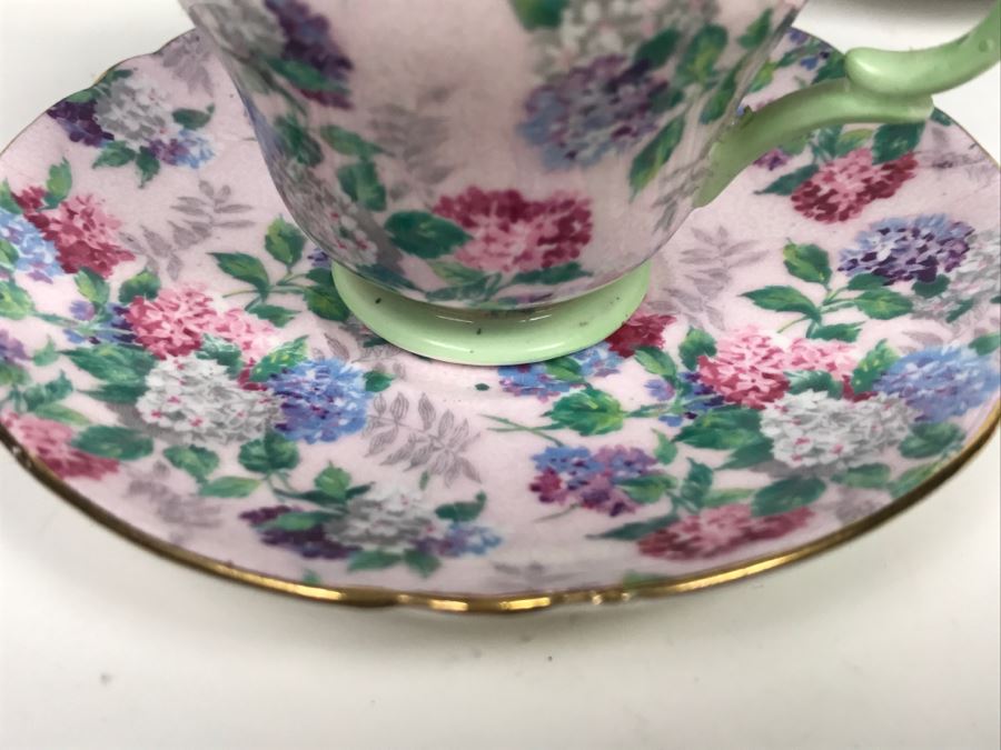Set Of (5) Vintage China Cups And Saucers: Aragon, Shelley, Crown China And Chubu China Occupied Japan [Photo 12]
