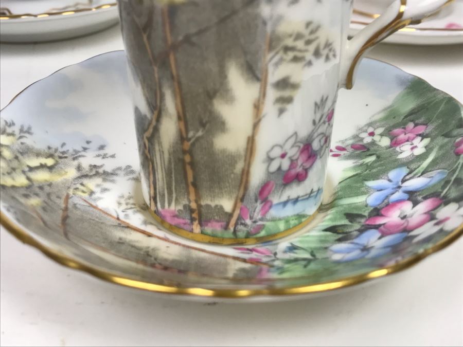 Set Of (5) Vintage China Cups And Saucers: Aragon, Shelley, Crown China And Chubu China Occupied Japan [Photo 6]