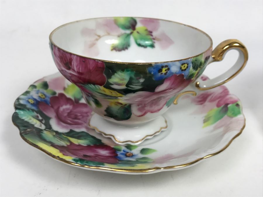 Set Of (5) Vintage China Cups And Saucers: Aragon, Shelley, Crown China And Chubu China Occupied Japan [Photo 17]