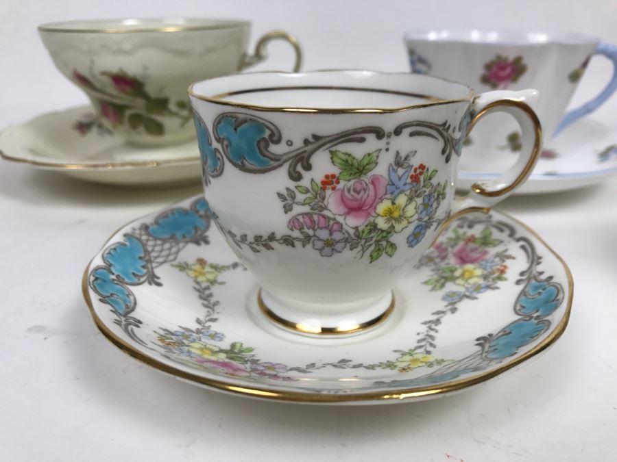 Set Of (5) China Cups And Saucers: Salisbury China, Rosenthal, Shelley [Photo 3]
