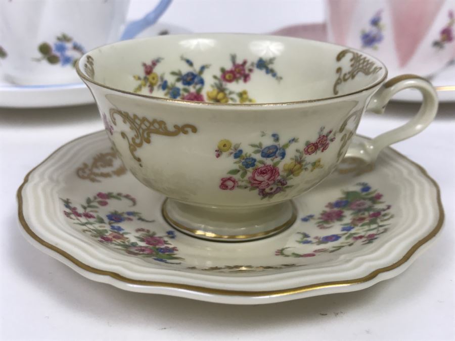 Set Of (5) China Cups And Saucers: Salisbury China, Rosenthal, Shelley [Photo 5]