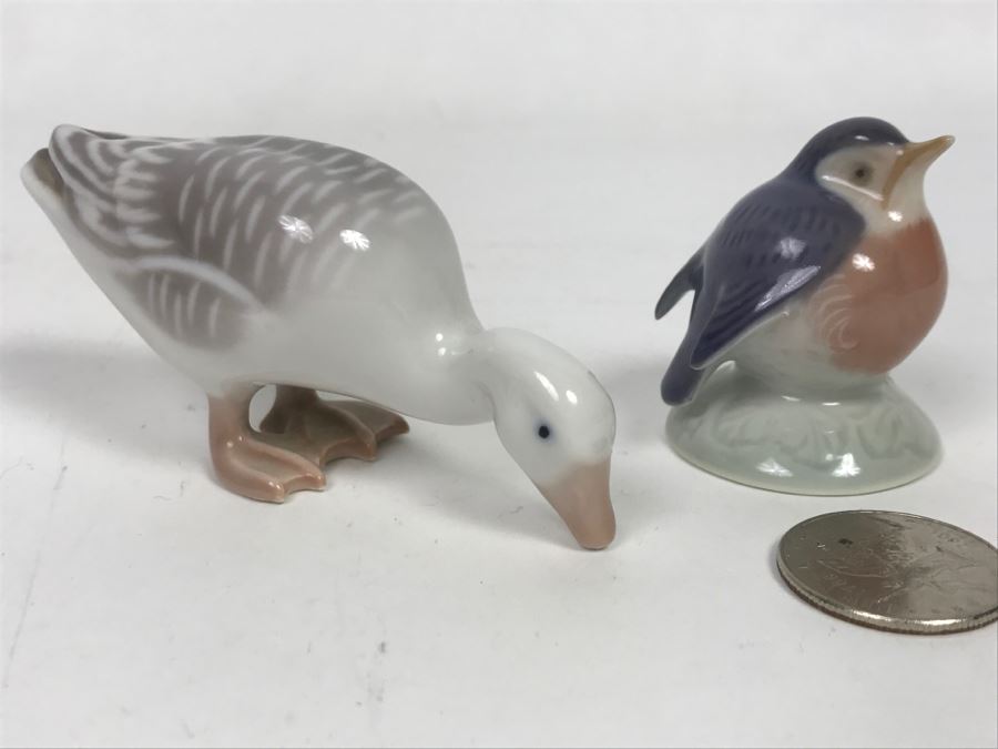 Pair Of Danish Bird And Duck Animal Figurines: Royal Denmark And B&G [Photo 1]