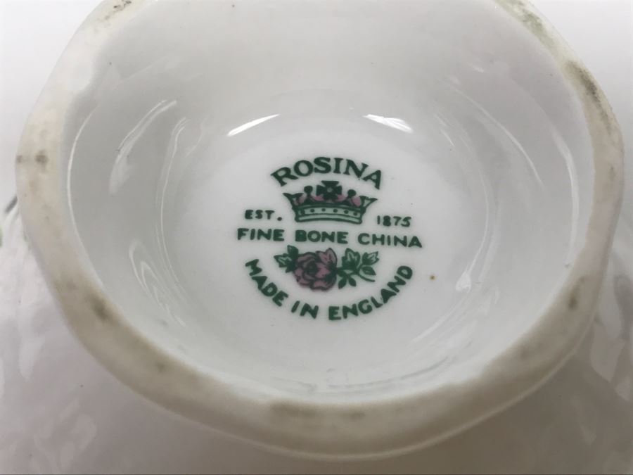 Set Of (4) Vintage China Cups And Saucers, (2) Creamers And (3) China Dishes: Crown, Leneige, Limoges Vignaud, Rosina, Royal Albert, Foley Bone China [Photo 14]