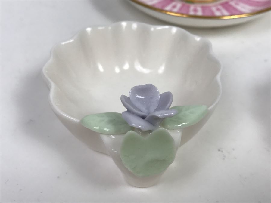 Set Of (4) Vintage China Cups And Saucers, (2) Creamers And (3) China Dishes: Crown, Leneige, Limoges Vignaud, Rosina, Royal Albert, Foley Bone China [Photo 3]