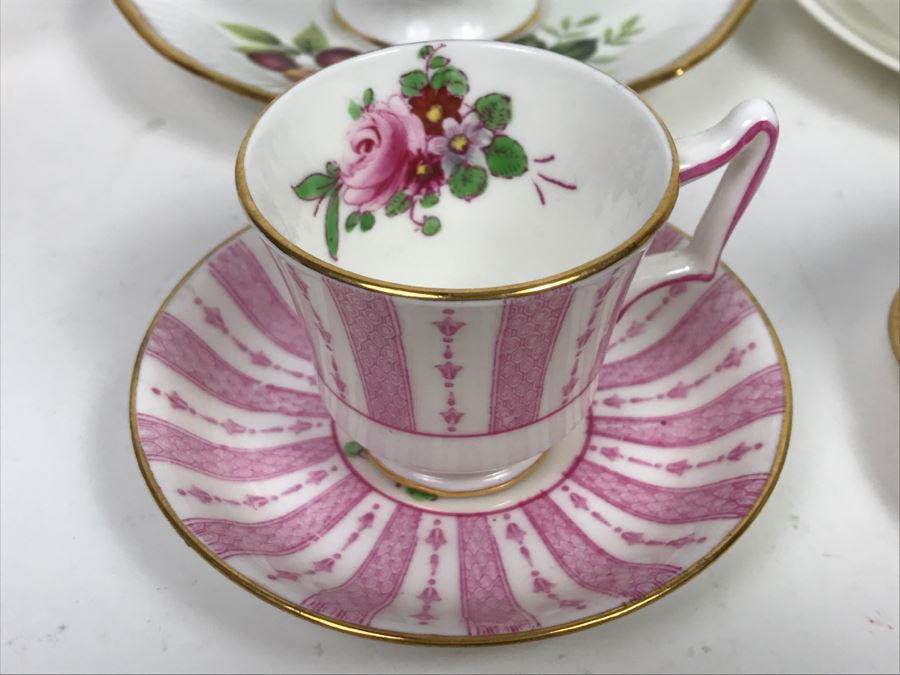 Set Of (4) Vintage China Cups And Saucers, (2) Creamers And (3) China Dishes: Crown, Leneige, Limoges Vignaud, Rosina, Royal Albert, Foley Bone China [Photo 5]