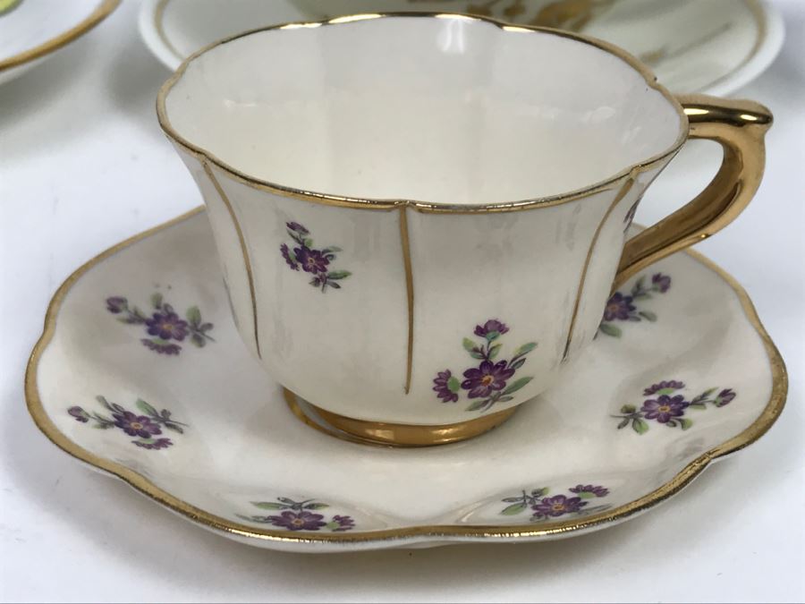 Set Of (4) Vintage China Cups And Saucers, (2) Creamers And (3) China Dishes: Crown, Leneige, Limoges Vignaud, Rosina, Royal Albert, Foley Bone China [Photo 8]
