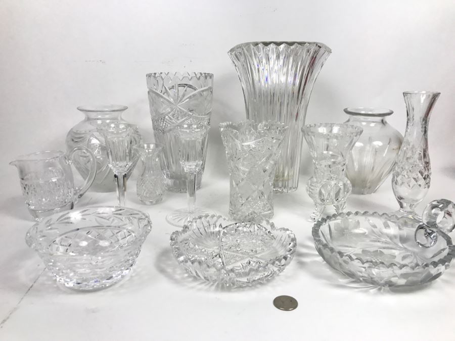 Huge Cut Glass Crystal Lot Featuring Royal Doulton Crystal Piece [Photo 2]