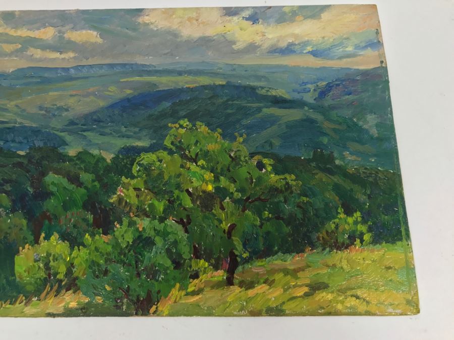 Original Russian Plein Air Landscape Oil Painting Signed On Back 12' X 8.75' [Photo 6]